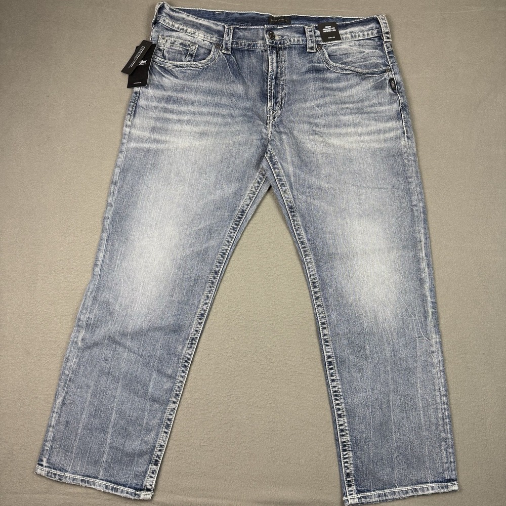 Silver Jeans Mens 40x32 Eddie Distressed Faded Relaxed Tapered Western NWT